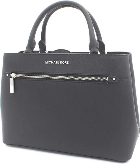 michael kors hailee satchel black|Michael Kors Hailee Medium Convertible Satchel (Black/Silver .